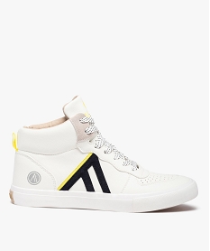 GEMO Baskets homme mid-cut unies à lacets – Alma Planète blanc chine