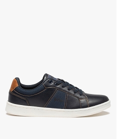 GEMO Baskets homme unies en toile et matière lisse – Lee Cooper bleu chine