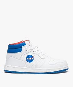 GEMO Baskets homme mid-cut bicolores à lacets – Nasa blanc chine