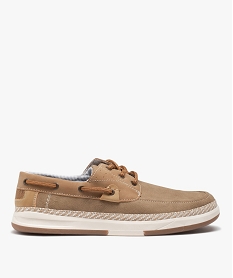 GEMO Chaussures bateau homme dessus en denim beige standard