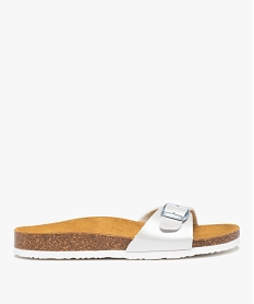 GEMO Mules femme unies avec  large bride à boucle ajustable argente