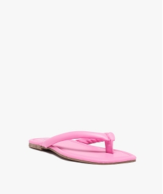 sandales femme a entre-doigts uni matelasse rose sandales plates et nu-piedsI139301_2