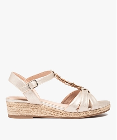 GEMO Sandales femme compensées ornées de fleurs en volume Multicolore