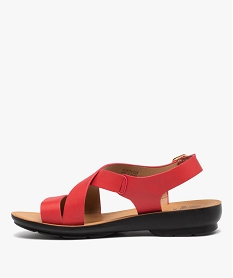 sandales femme confort unies a semelle amortissante rouge sandalesI146401_3