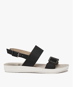 GEMO Sandales femme plates dessus uni à strass noir standard