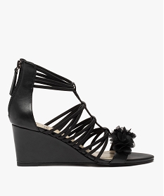 GEMO Sandales femme compensées avec contrefort fermé noir standard