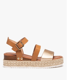 GEMO Sandales femme compensées à semelle en corde marron standard