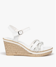 GEMO Sandales femme à talon dessus cuir - Tanéo blanc standard