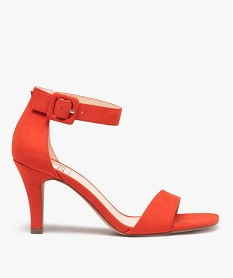 GEMO Sandales femme à talon fermé dessus suédine unie orange standard