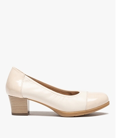 GEMO Escarpins confort femme à talon et bout vernis beige standard