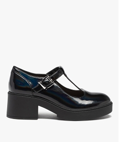 GEMO Babies femme unies et vernies à talon large noir standard