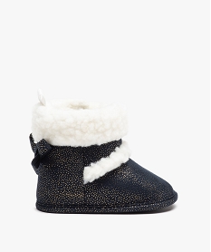 chaussons bebe fille boots pailletees a col sherpa bleuI166901_1