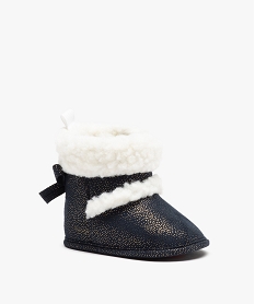 chaussons bebe fille boots pailletees a col sherpa bleuI166901_2