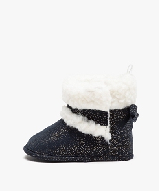 chaussons bebe fille boots pailletees a col sherpa bleuI166901_3