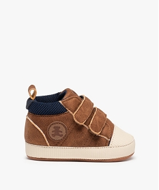 GEMO Chaussons de naissance bébé garçon à scratch – LuluCastagnette marron standard