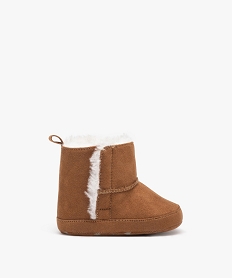 GEMO Chaussons de naissance bébé boots fourrées mixtes marron standard