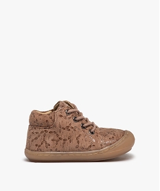 GEMO Chaussures premiers pas bébé fille dessus cuir imprimé – NA! rose standard