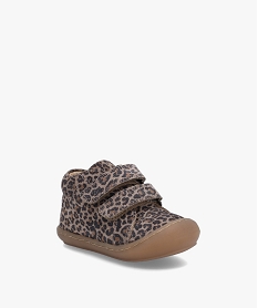 chaussures premiers pas bebe fille dessus cuir leopard – na! brun chaussures de parcI168001_2