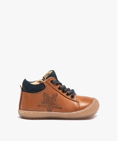 GEMO Chaussures premiers pas bébé garçon à lacets et zip – NA! marron standard