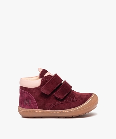 GEMO Chaussures premiers pas bébé fille dessus cuir à scratchs – NA! Rouge