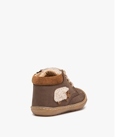 chaussures bebe garcon dessus cuir motif mouton – na! brun chaussures de parcI168701_4
