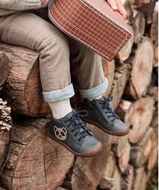 GEMO Chaussures premiers pas bébé garçon à lacets – NA! Bleu