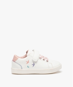 GEMO Baskets bébé fille imprimées oiseaux détails brillants blanc standard
