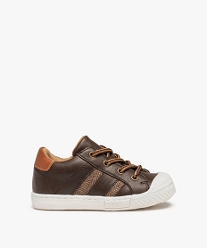 GEMO Tennis bébé garçon unies à lacets et zip marron standard