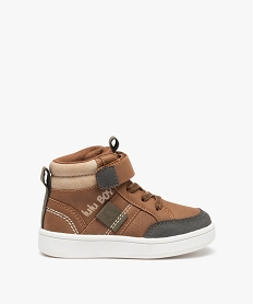 GEMO Baskets bébé garçon mid-cut bicolores - LuluCastagnette marron vif