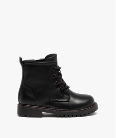 boots bebe garcon unies style rock a semelle crantee noir bottes et chaussures montantesI170801_1