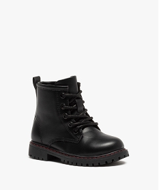 boots bebe garcon unies style rock a semelle crantee noir bottes et chaussures montantesI170801_2