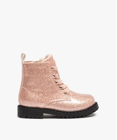 GEMO Boots bébé fille vernies et pailletées fermeture zip Rose