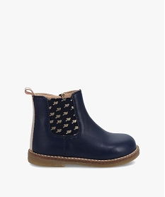 GEMO Boots bébé fille style Chelsea en cuir uni – NA! Bleu