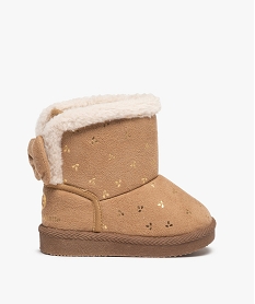 boots fourrees bebe fille en textile suede – lulucastagnette beigeI172001_1