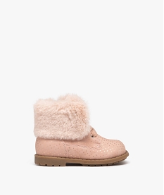 GEMO Boots bébé fille à motifs étoiles et col fourré rose standard