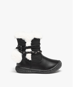 GEMO Bottes bébé fille fourrées avec pompons décoratifs Noir