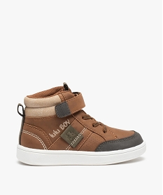 GEMO Baskets garçon mid-cut à lacets et scratch - LuluCastagnette marron standard