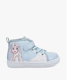 GEMO Baskets fille mid-cut à lacets et scratch – Reine des Neiges bleu standard