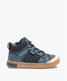 GEMO Boots garçon style montagnard à lacets et zip bleu standard