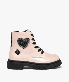 GEMO Boots fille irisées à semelle crantée et détails pailletés rose standard