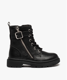 boots fille unies style rangers a semelle crantee noirI178501_1