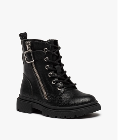boots fille unies style rangers a semelle crantee noirI178501_2