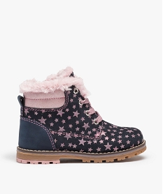 GEMO Boots fourrées fille style montagne à étoiles pailletées Bleu