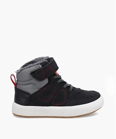 GEMO Boots fourrées garçon bicolores style baskets mid-cut noir standard