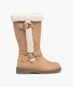 GEMO Bottes fille unies à bordures en sherpa Rose