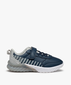 GEMO Baskets garçon bicolores à scratch gris vif