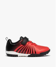 GEMO Baskets garçon style chaussures de foot bicolores à scratch rouge standard