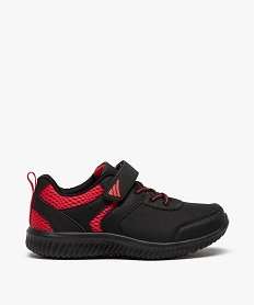 GEMO Baskets garçon bicolores à lacets élastiques et scratch noir standard