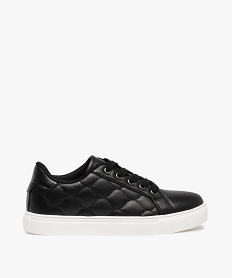 GEMO Baskets fille matelassées unies à lacets noir standard