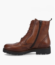 boots fille dessus cuir a lacets et semelle crantee – taneo brunI185901_3